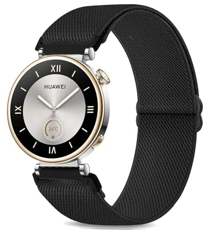 TUCOMO Kompatibel mit Huawei Watch GT 4 41mm / Watch GT 5 41m Armband, 18mm Elastische Nylon Loop Dehnbare Ersatzband für Huawei Watch GT 4 41mm Herren Damen