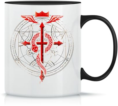 Moonai Fullmetal Alchemist Flamel Classic Ceramic Coffee Mug White Black Pink Magic 330ml