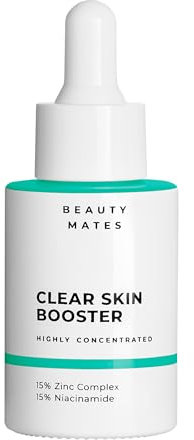 Clear Skin Booster (30ml) – gegen Pickel & Hautunreinheiten – hochkonzentrierte Gesichtspflege mit Vitamin C, Zink, Panthenol & Niacinamid – verfeinert Poren – vegan - by Beauty Mates