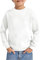 Haloumoning Jungen Langarmshirt Kinder Rundhals Sweatshirt Einfarbig Pullover Langarm T-Shirt Basic Top Weiß 150