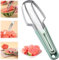 Wassermelonen Schneider, 2024 New 3-in-1 Wassermelonen-Gabelschneider aus Edelstahl, Obstgabeln-Schneidemesser, Sommer Wassermelonen-Fruchtschneidegabel (Green)