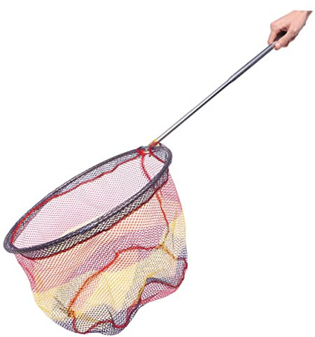 SUPVOX Telescopic Fishing Net Pole Short Mini Stainless Steel Spoon-net Flexible Section for Fish Net Fishing Mesh Use in River Lake