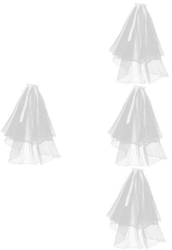 SOIMISS 4stücke Doppellagiger Brautschleier Mit Rüsche Reinem Elegantes Hochzeitsaccessoire Für Bräute Weich Und Bequem Für Besonderen Tag