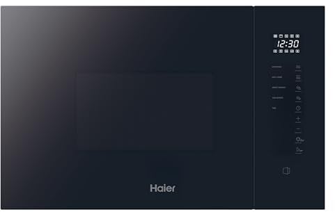 Haier Series 2&4 H38FMWID4ID27N Microondas Integrable con Grill, 8 Niveles Potencia, 6 Funciones, Interfaz táctil, Boton de Apertura de Puerta (no táctil), 8 Automenús, Bloqueo seguridad, Negro