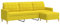 vidaXL Sofa 3-Sitzer, Couch mit Fußhocker Metallgestell, Polstersofa Stoffsofa für Wohnzimmer, Loungesofa Sitzmöbel, Modern, Hellgelb Stoff