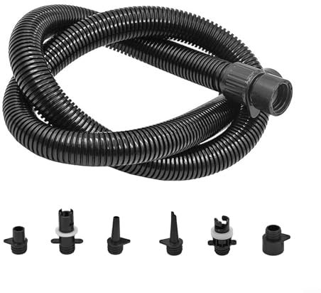 Pump Adapter Kit, Inflatable Boat Pump Air Hose with 6 Air Valve Nozzles Electric Air Pump Accessories Replacement Parts for Inflatable Boats Tent Pool