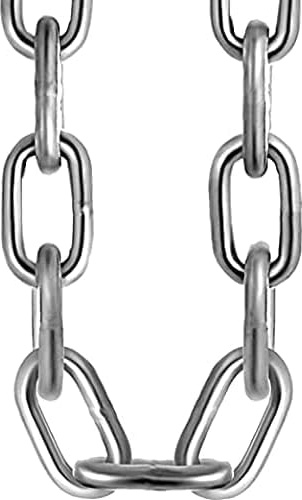 Heavy Duty Galvanised Metal Link Chain Stainless Steel for Bike Lock Padlock Security Gate Fence Gym Weight Lifting Extra Strong Long Length Welded Metal (4MM, 2.5 Metre)