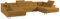 COMFORTINO FURNITURE Ecksofa mit Schlaffunktion Big PASTI U-Form, Sofa Couch mit Bettkasten, 3-Sitzer Eckcouch, Schlafsofa für Wohnzimmer, Big Sofa Couch mit Schlaffunktion (Gold)