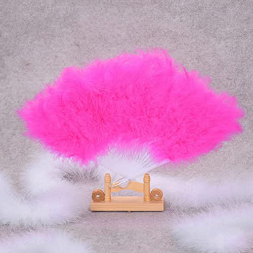 UZQFSGXA Hand Fans For Women Foldable, Feather Fans Elegant Hot Pink Hand Fan Foldable Spanish Fan Exquisite Handmade Decorative Folding Fans For Dancing Party Wedding Gifts Home Decorations