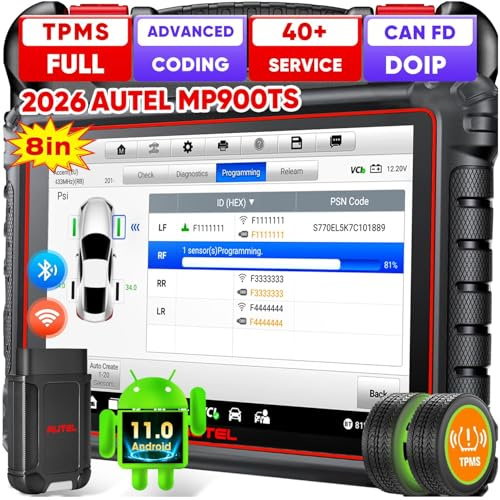 Autel MaxiPRO MP900-TS OBD2 Diagnosegerät, ECU Codierung, 40+ Service | 2026 TPMS ab MaxiSYS MS906TS MP900-BT MK900-TS, Top TPMS als MS906 Pro-TS, Bidirektionale Steuerung, Alle Systeme, CANFD&DOIP