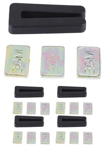 Orolotay 20 StüCke Auswucht Satz für Decken Ventilator FlüGel, EinschließLich 5 Teiliger Elastischer Ventilator Gleichgewicht Clips und 15 StüCke Selbstklebender 3G Metall Gewichte