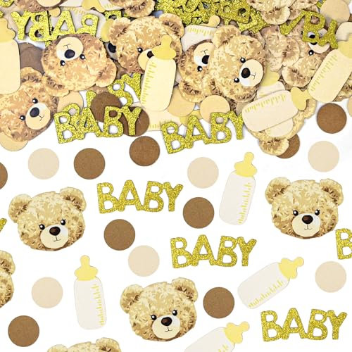 qingmeng 125 Stück Babyparty Deko Konfetti | Baby Shower Deko Junge Mädchen | Gender Reveal Party | Baby Tischdeko Servietten Taufe Kommunion Konfirmation Dekoration Neutral Servietten Oh Hello Baby