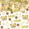 qingmeng 125 Stück Babyparty Deko Konfetti | Baby Shower Deko Junge Mädchen | Gender Reveal Party | Baby Tischdeko Servietten Taufe Kommunion Konfirmation Dekoration Neutral Servietten Oh Hello Baby