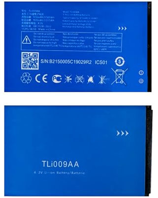 Vvuilsty TLI009AA Batteria di ricambio per Alcatel 2053D 2038X 3025X 3026X 3026D Ricaricabile 0 Cycle Batteria compatibile con Alcatel 2053D 2038X 3025X 3026X 3026D con kit di riparazione