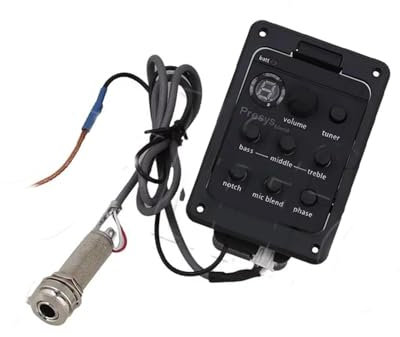 Micro Acoustique Débutants Préampli guitare noir micro piézo accordeur plastique