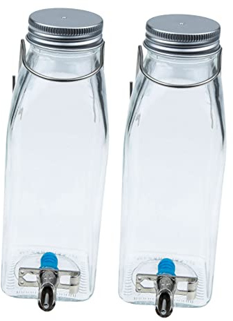 ERINGOGO Small Pet Bunny Water Bottle Dispenser Glass Hanging Water Feeder for Rabbits and Small Animals Quiet Drinking