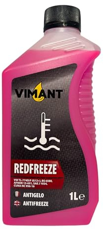 VIMANT Antigelo Puro Concentrato Rosso G12+, 1 Litro, Liquido Refrigerante Radiatore, Made in Italy