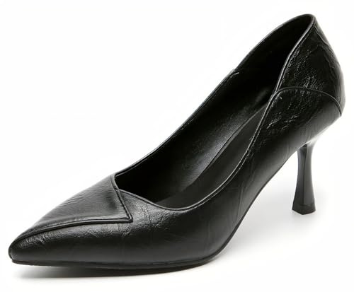 Damen Pumps Schwarz Geschlossen Spitz Absatz 7 cm Elegant Business