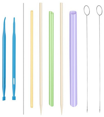 10PCS Tube Turner Sewing Tool Set, Point Loop Turner Needle Threader for Sewing Drawstring DIY Crafting, Multifunctional Fabric Turning Essentials & Must Haves
