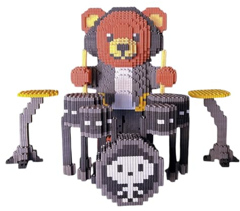 YILETKC Mikro Bausteine Sets, 7000 Teile Schlagzeuger-Bär Klemmbausteine Modell Bausatz, DIY Mini Modular Bausteine Architektur Spielzeug Modell, Geschenk für Teenager und Erwachsene