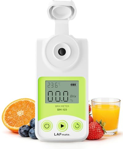 Rifrattometro Brix Digitale 0-95% LAFMATE Brix Mater per Sciroppo d'acero al Miele, Rifrattometro per Zucchero con ATC per la Vinificazione e la Produzione di Birra Fatta in Casa