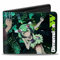 Buckle-Down PU Bifold Wallet - Dimension W Mira + Kyouma Poses/Skyline Schwarz/Blau/Grün