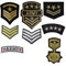 TENNER.LONDON SET of 8 Iron on/Sew On Army Embroidered Patch Applique military Embroidery Motif officer transfer