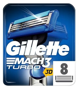 Gillette Mach3 Turbo Razor Blades for Men 8 Refills