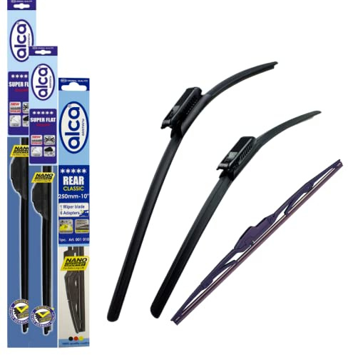 Fits Renault Clio Estate 2008-2012 Set of 3 Windscreen Wiper Blades alca Germany Super Flat Front Rear 241612 ASF2416B12ARC
