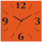 ARTLAND Wanddeko Wanduhr ohne Tickgeräusche Alu Funkuhr 30x30 cm Quadratisch Lautlos 4 Ziffern Farbig Schlichtes Design Orange S7JX