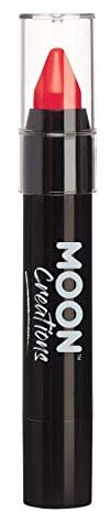 Moon Creations Crayones de pintura facial en barra | Pintura facial resistente al sudor y al agua | Sin crueldad | Para niños, adultos, disfraces, festivales, Halloween Rojo 3.5g