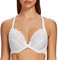 MELENECA Women's Front Fastening Racerback Plus Size Stretch Lace Underwire Unlined Bras White 38C
