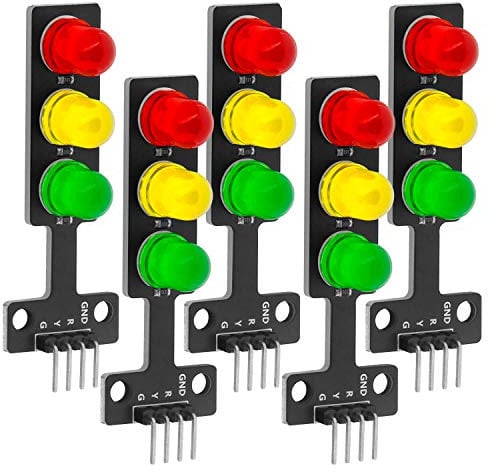 AZDelivery 5 x Mini Semaforo LED Modulo de Pantalla DIY Creativo Bricolaje 3.3-5V 8MM Compatible con Arduino con E-Book Incluido!