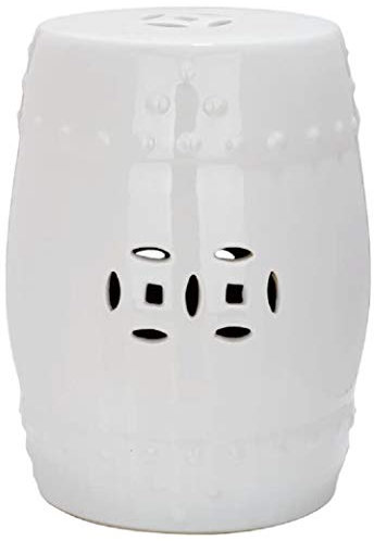 Fine Asianliving Tabouret Céramique Blanc Chinois Porcelaine D33xH46cm Tabouret Chinois de Jardin Table d'appoint en céramique Chinois Porcelaine Tabouret Oriental