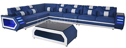 JVmoebel Polster Couch Eck Leder Ecke Sofa Polster Landschaft Zimmer Leder Sitz XXL Big