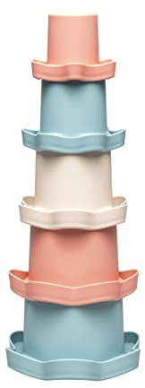 nip Play Green Stapelbecher, nachhaltiges Babyspielzeug ab 6 Monaten, 5-teilig, stapelbar und auch für Wasser geeignet, schadstofffrei, Made in Germany