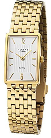 Regent Damen Analog Quarz Uhr mit Edelstahl Armband 12290507