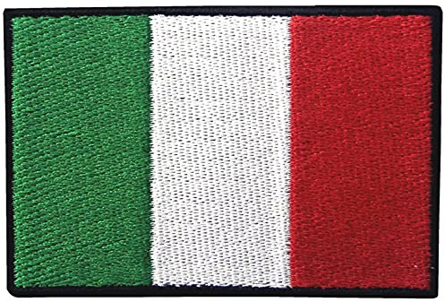 Toppa Ricamata Bandiera Italiana Termoadesiva Cucibile Ricamata 8x5 cm Toppe Incollabili Italia con Ferro da Stiro