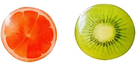 Frucht Granatapfel Kiwi Orange Zitrone 925er weißer Pilz Ohrringe hypoallergen Ohrringe ohne Ohrclips-C