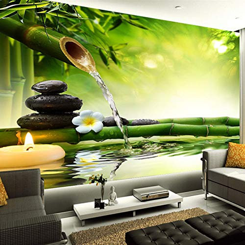 YXTSmurals Mural 3D Verde Planta Bambú Fotomurales 3D Papel Pintado Fotográfico No Tejido Murales Decoración De Paredes Moderna Para Habitación Salon Oficina