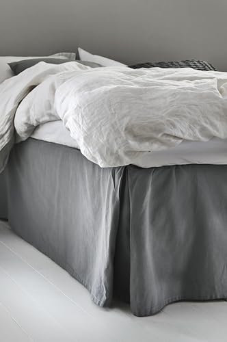 Jotex Colour Betthusse - 100% hochwertige Bio-Baumwolle Bettrock, Höhe 45 cm - Dunkelgrau, 90 x 200 cm