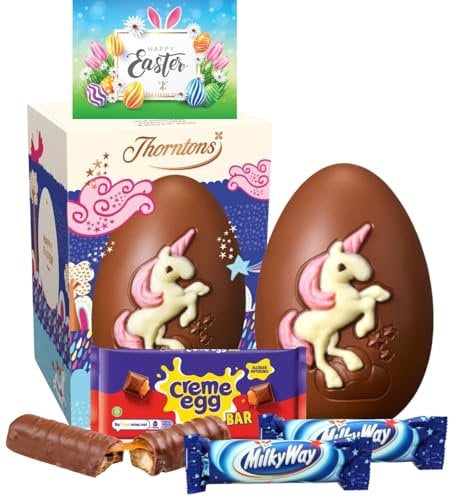 Thorntons Chocolate Egg - Thornton Chocolate Eggs With Bunny Tin with Milk Chocolate, Chocolate Gifts For Kids, Easter Eggs For Kids (UNICORN)