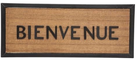 Atmosphera - Plaque de Porte Bois et métal - 22x9 cm - Modèle 2