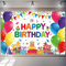 DIZHI Happy Birthday Hintergrund Banner für Mädchen und Jungen, Bunte Luftballons, Vinyl, Multicolor, Geburtstag Party Dekorationen