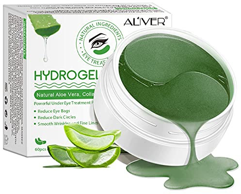 Natürliche Aloe-Vera-Augenklappen, Hydrogel-Augenmasken gegen geschwollene Augen, Augenringe, Tränensäcke, verbessern Linien und Falten, Augenpflege, Hautpflege für Damen und Herren, 30 Paar