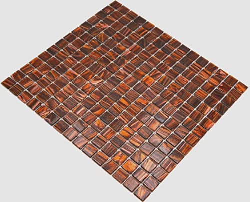 Mosaico di vetro marrone mosaico piastrelle di mosaico vetro lucido quadrato parete pavimento cucina bagno doccia