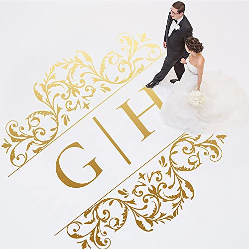Personalisierter großer Vinyl-Aufkleber für Tanzfläche, Hochzeit, Tanzfläche, Dekoration, Geburtstagsfeier, Bodendekoration, DIY – Bräutigam und Braut, Initialen, extra groß, perfekte Hochzei