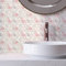 Alwayspon 24 x 15 cm Vinyl-Wandfliesen-Aufkleber, wasserdicht, selbstklebende Rückseite, für Küche, Badezimmer, selbstklebend, zum Abziehen und Aufkleben, PVC-Fliesen, weißer und rosa Marmor-Effekt