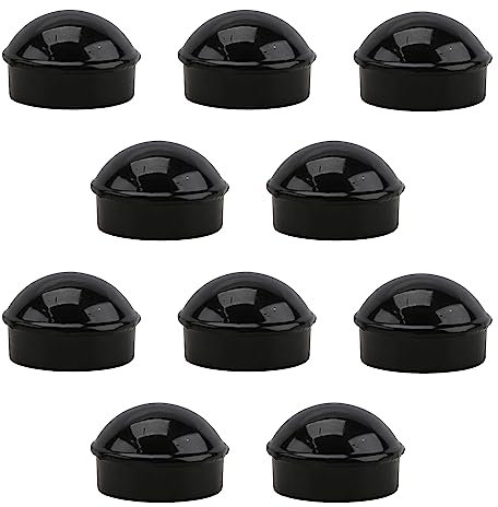 Black Chain Link Fence 1 3/8 Round Dome External Post Caps | Aluminum | Chain Link Caps | (Pack of 10)