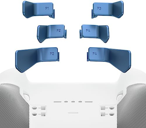 eXtremeRate 6pcs Swift Paddles für Xbox One Elite & Elite Series 2/Series 2-Core Controller, Matt Austauschbare Ersatz Metall Back Paddles Trigger Tasten Zubehör-Neptun Blau